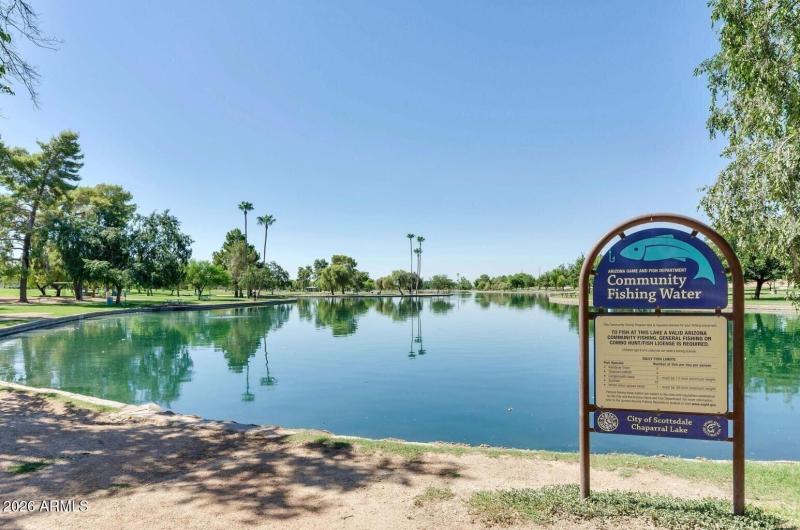 Lake nearby to stroll around.