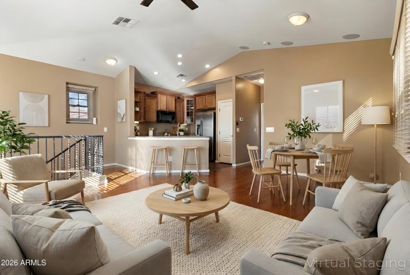 Virtually Staged Open Kitchen