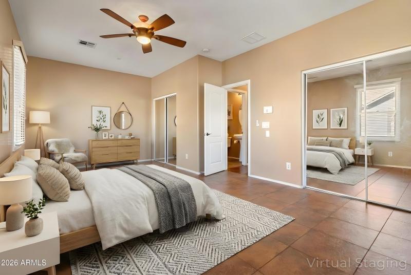 Virtually Staged Primary Bedroom