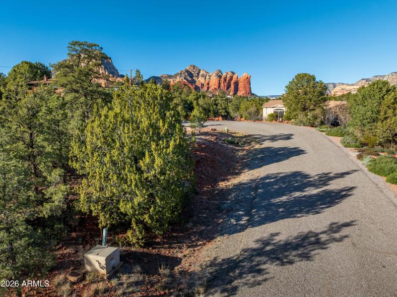 Private road to cul de sac and lot