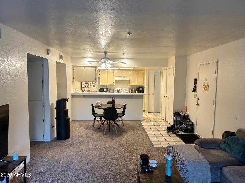living room and kitchen