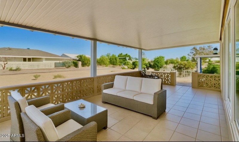 Covered Patio that is Tiled