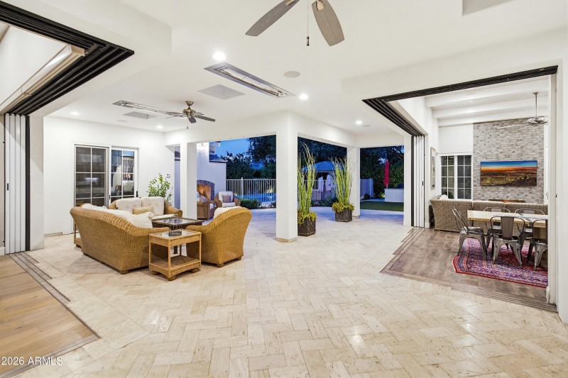 Backyard Patio & pool house entrance