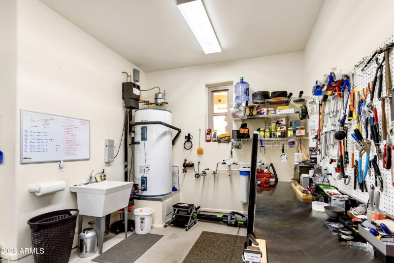 Shop area and garage