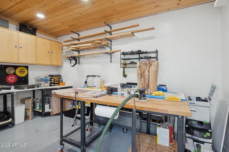 Inside detached garage/workshop