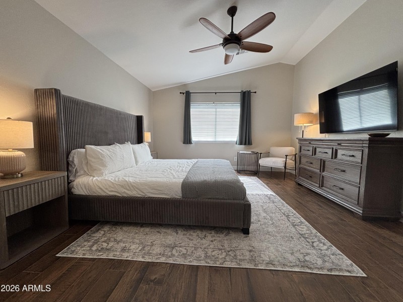 Master Bedroom with Vaulted Ceiling