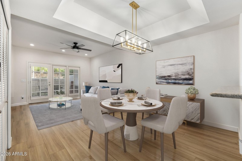 Dining Area and Living Room View