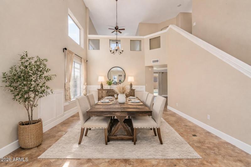 Rustic dining room with modern accents