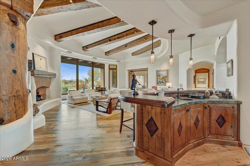 Wet Bar View to Living Room