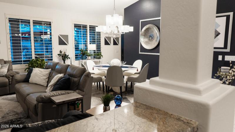 Dining room living room 2