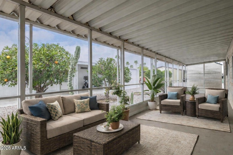 Serene desert porch retreat