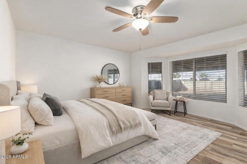 Primary Bedroom staged