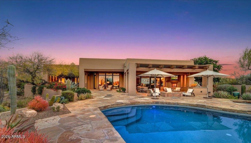 Exterior Back at Sunset