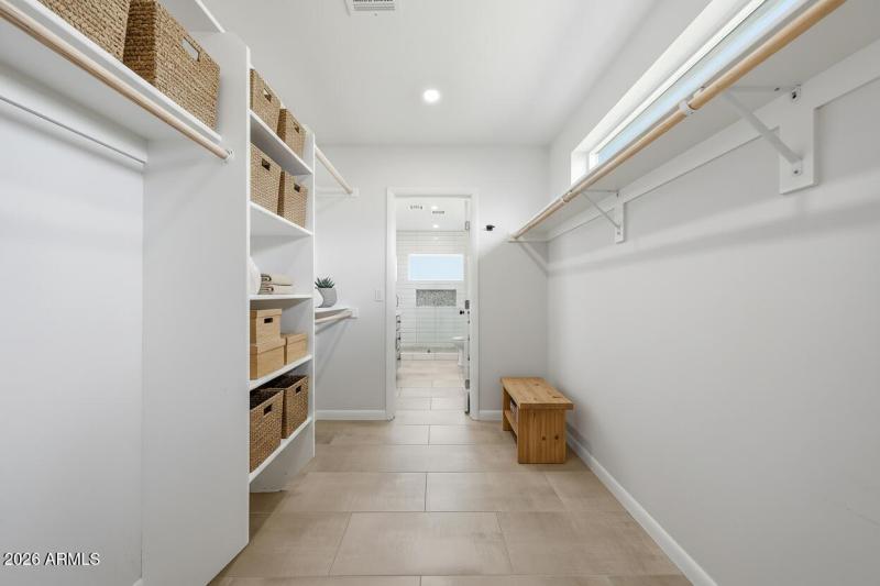 Primary closet virtually stage