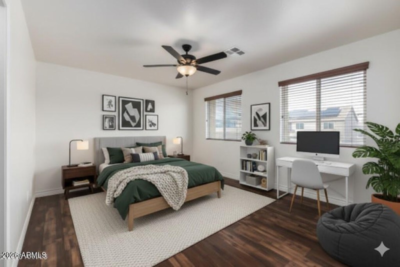 Virtually staged bedroom 4