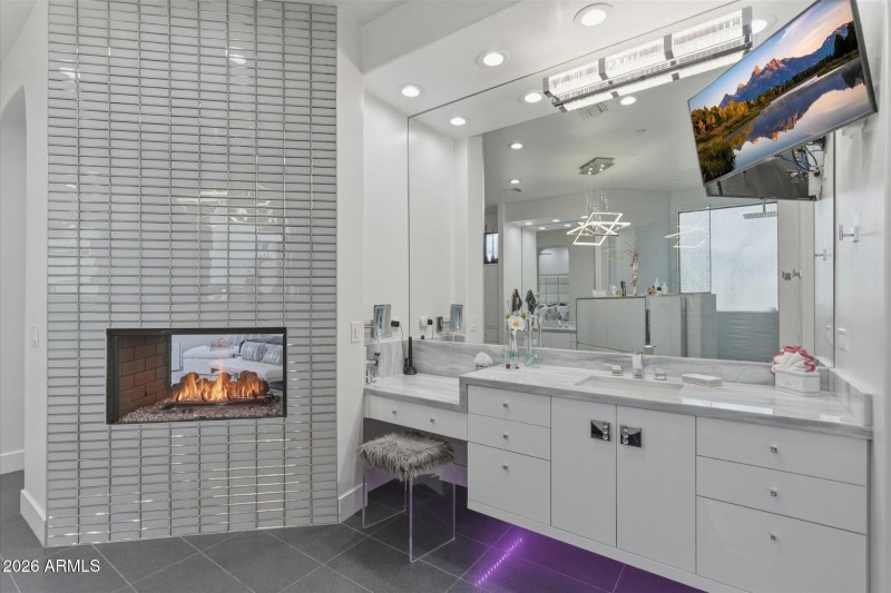 Spa Vanity with Fireplace