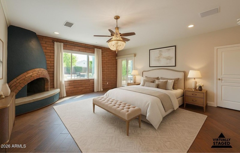 Primary Bedroom Staged