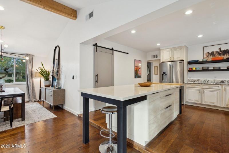 Kitchen view to dining