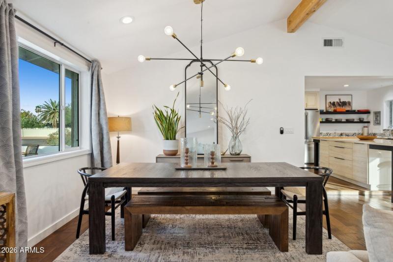 Dining room opens to living. spaces