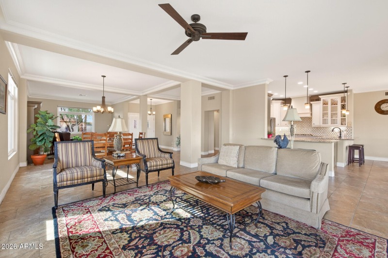 Great Rm towards BONUS Room and Kitchen