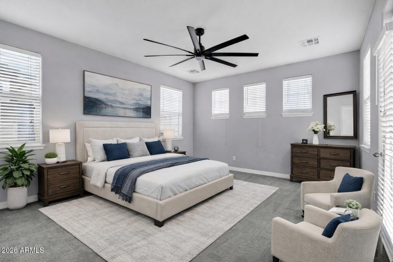 Virtually Staged Primary Bedroom