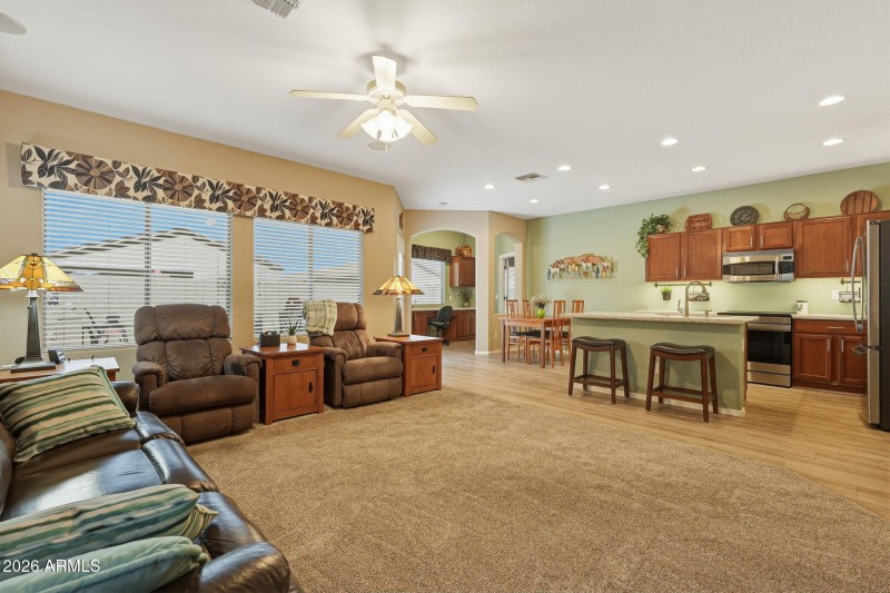 Kitchen overlooks Great Room
