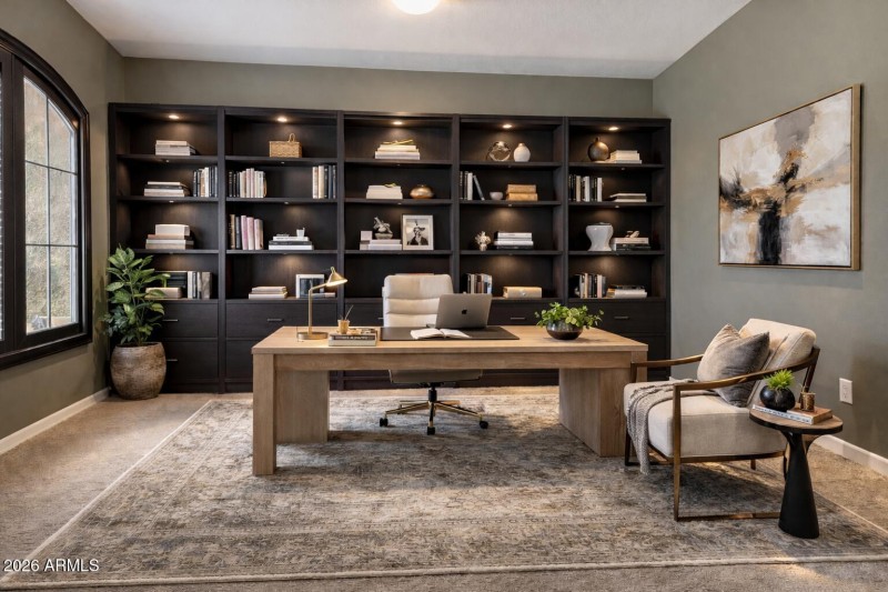 Front den staged as office