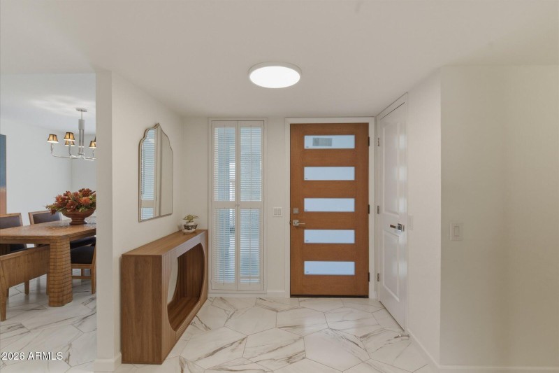 Entry foyer with closet