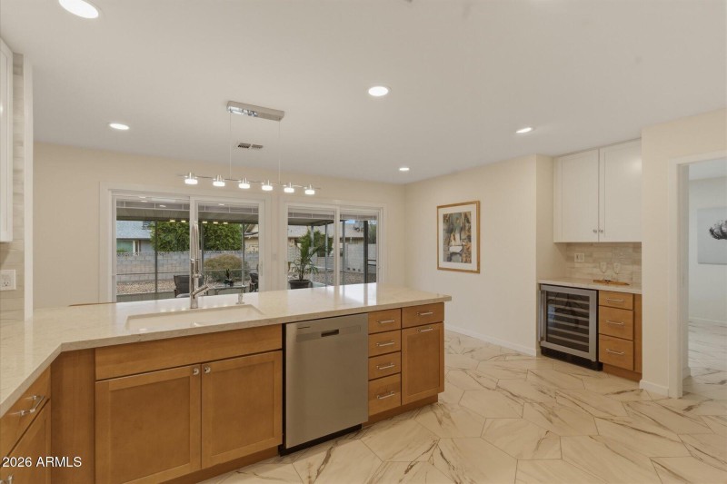 Beverage Bar with Bev Fridge