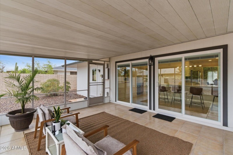 Screened in patio with new sliders