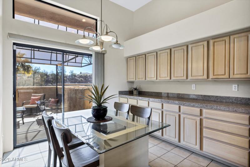 Dining area w/ access to patio