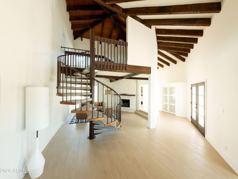Entry and staircase to loft