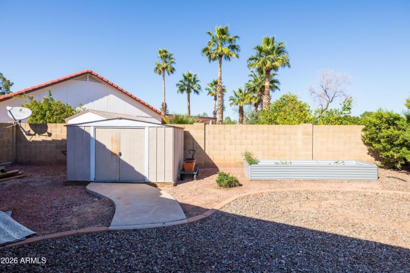 Storage Shed and Garden