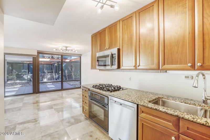 Kitchen with Patio View
