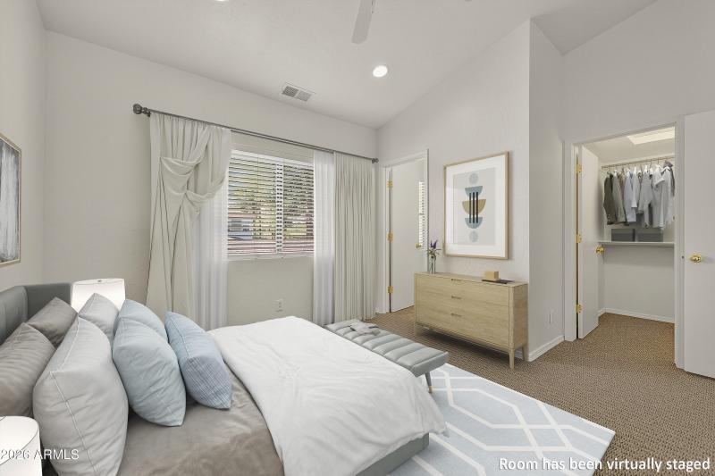 Primary bedroom virtually staged