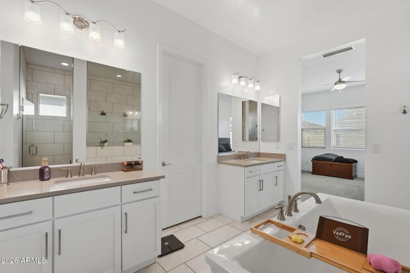 Owners Bath with Separate Vanity Area as