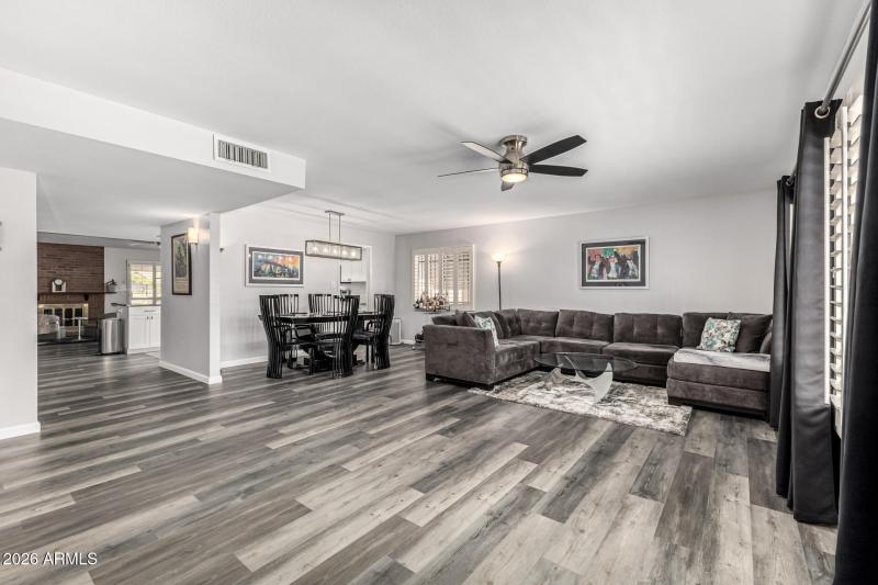 Dinning and living space flow together