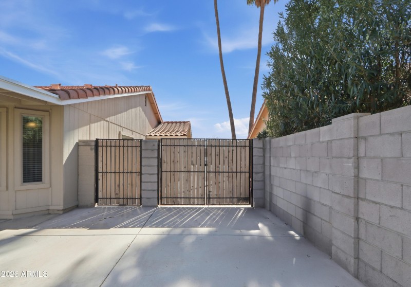 RV Gate and Parking from Backyard View