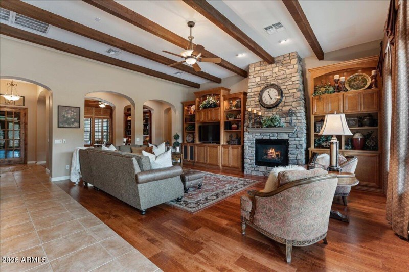 Stacked Stone Gas Fireplace