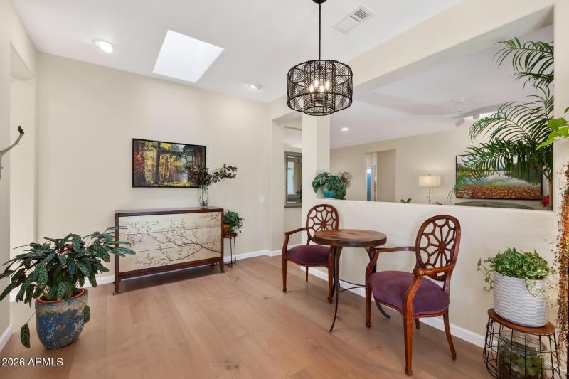 Skylight in the dining room