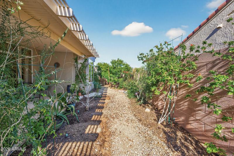 Completely enclosed with a brick wall