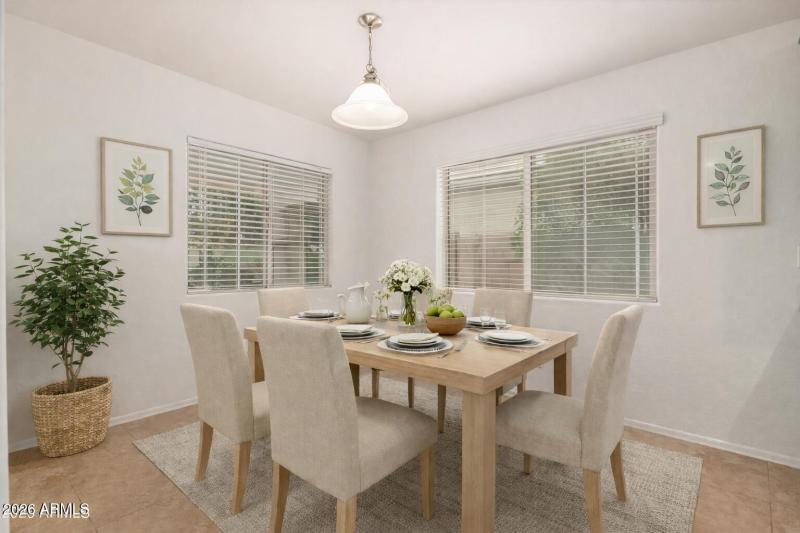 Virtually staged Dining area