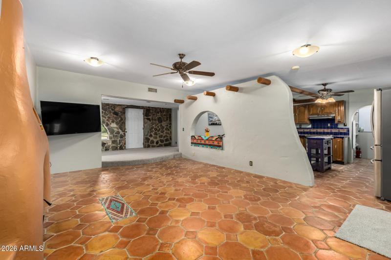 Looking into kitchen