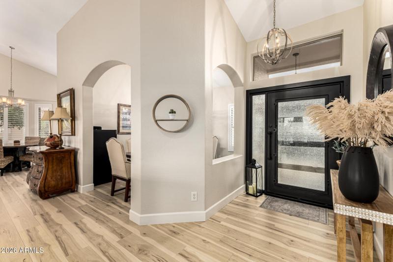 Foyer with new iron door