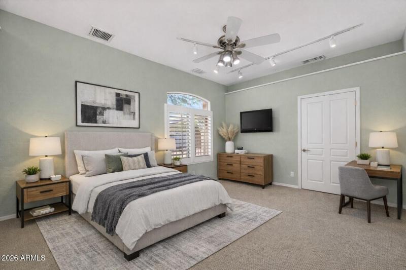 Modern guest suite with calming hues