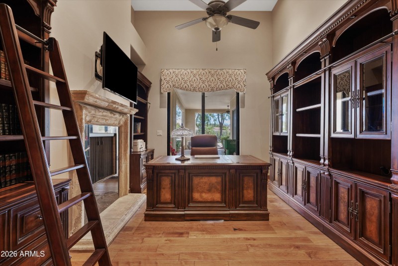 Formal Office w/Fireplace