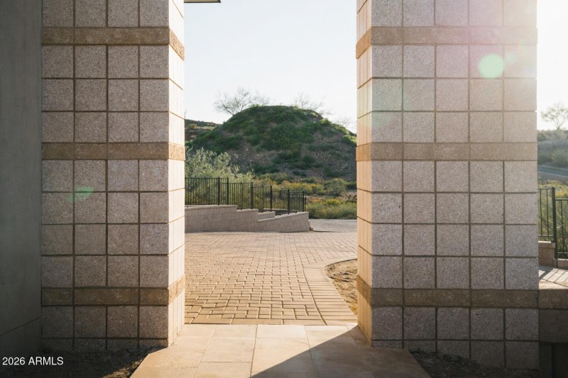 Desert View through Stone Columns