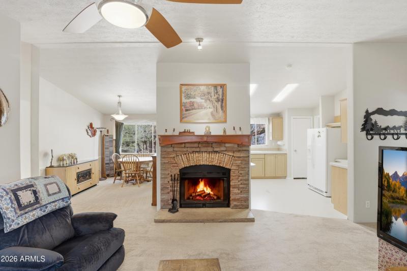 Fireplace and Open Floorplan