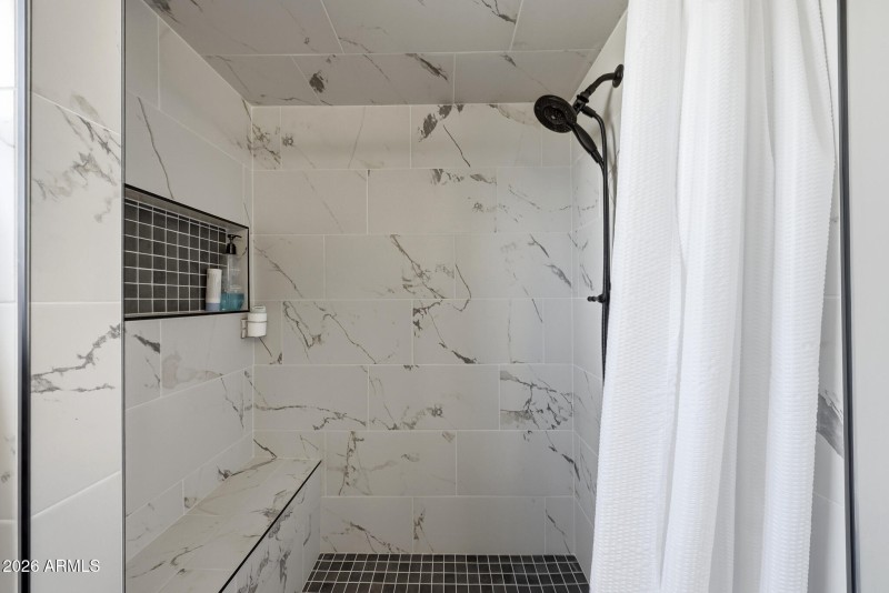 Tiled walk in shower