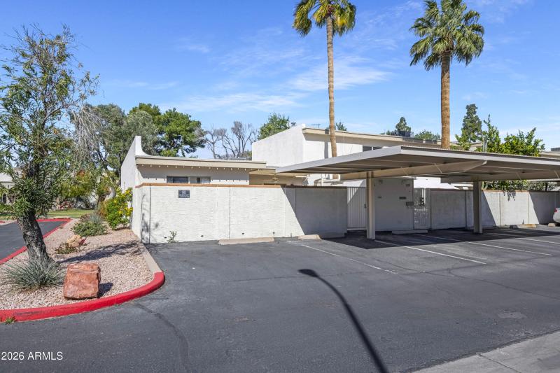 3 covered parking spaces